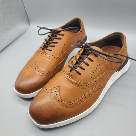 Wolf And Shepherd Shoes Mens Sz 8 Honey Brown Crossover Derby Leather New main image 9